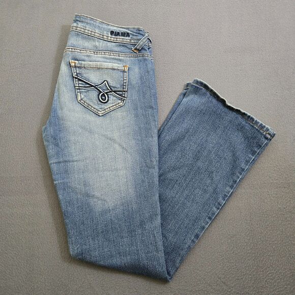 Piama Women Juniors 5 Low Rise Bootcut Jeans Boho Y2K - Picture 2 of 12